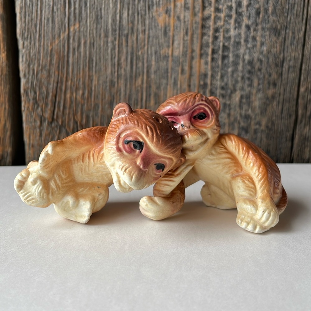 Vintage Linked Monkeys 🙉 Salt and Pepper Shaker Set